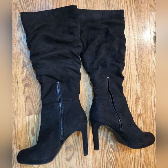 Sexy Black Kuzma Knee High Heeled Boots Women's Size 10 - Picture 2 of 12